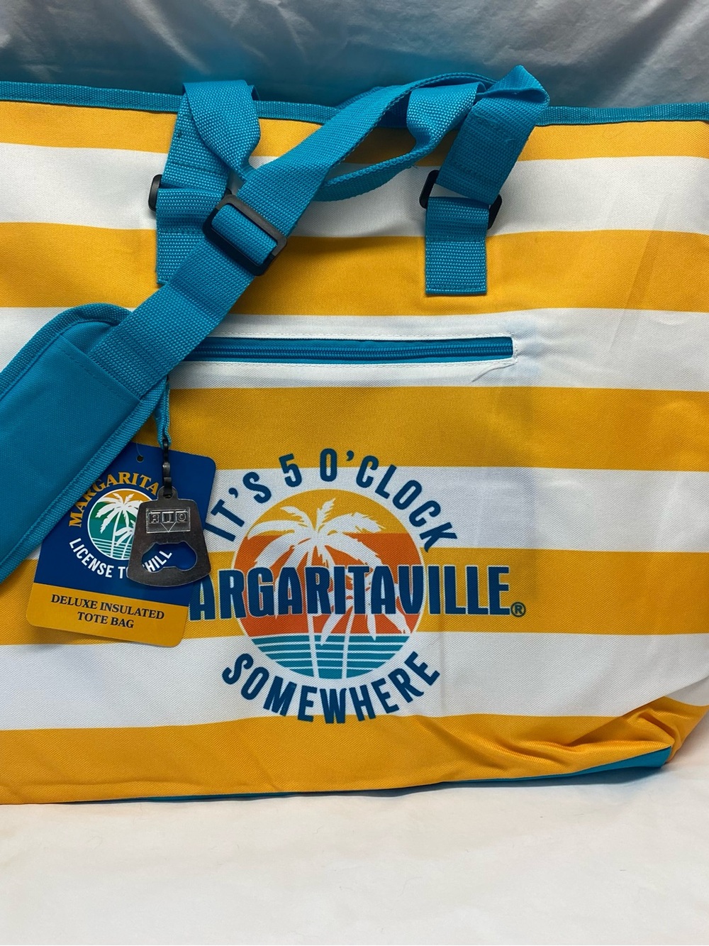 NWT Margaritaville XL Deluxe Insulated Cooler Tote with Bottle Opener - RARE